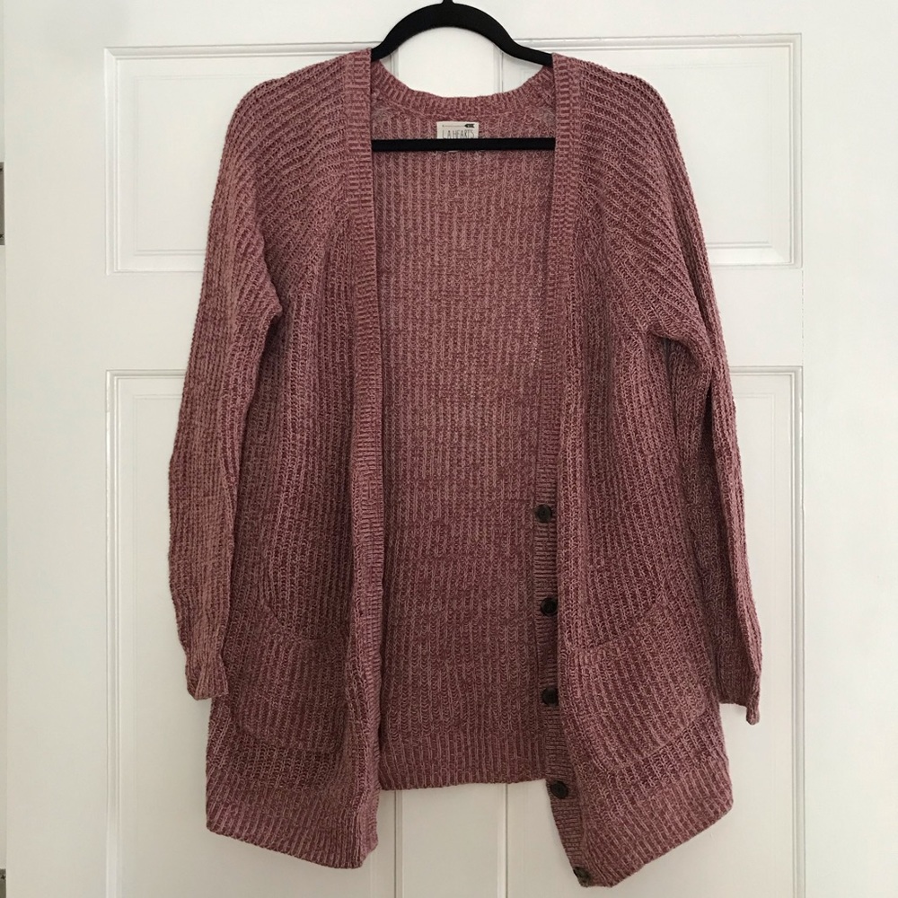 PacSun Mauve Buttoned Cardigan with Pockets